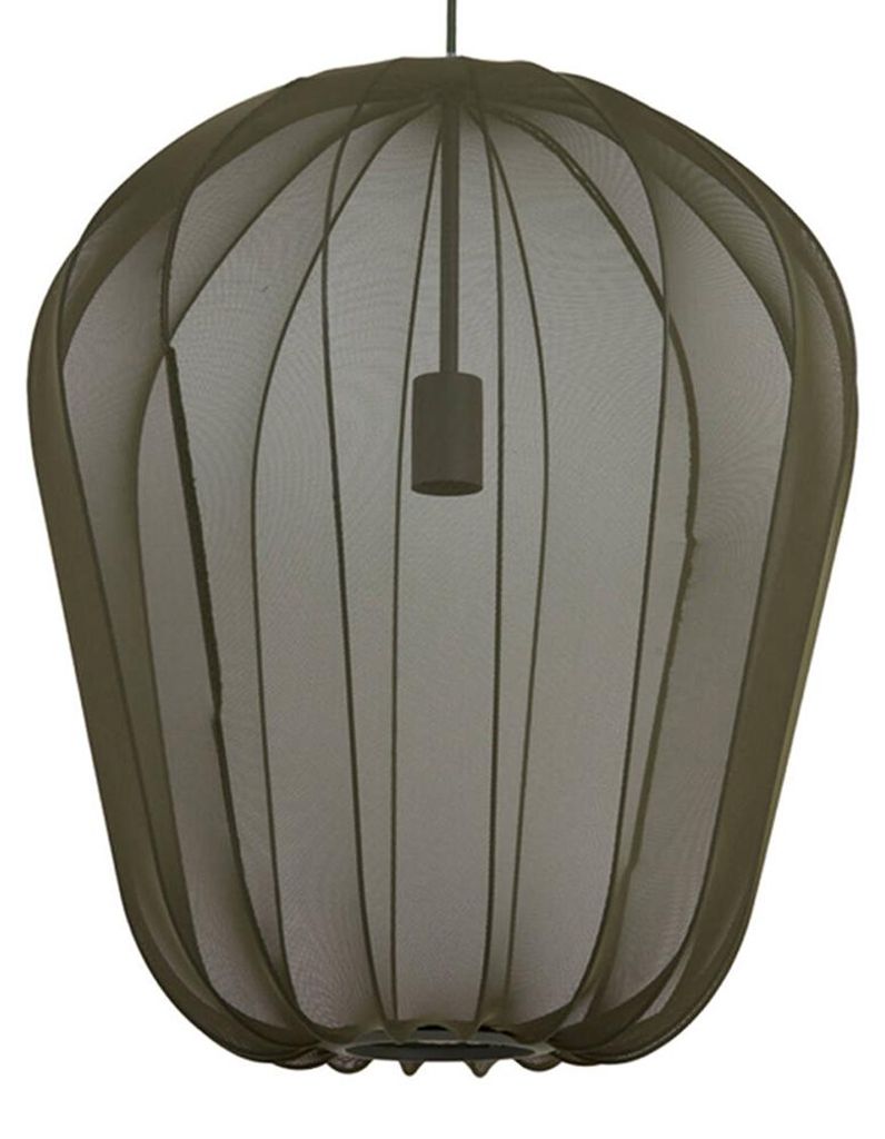 Závesná lampa - zelená - PLUMERIA - textil - Ø 50cm - E27 - Obrázok produktu 