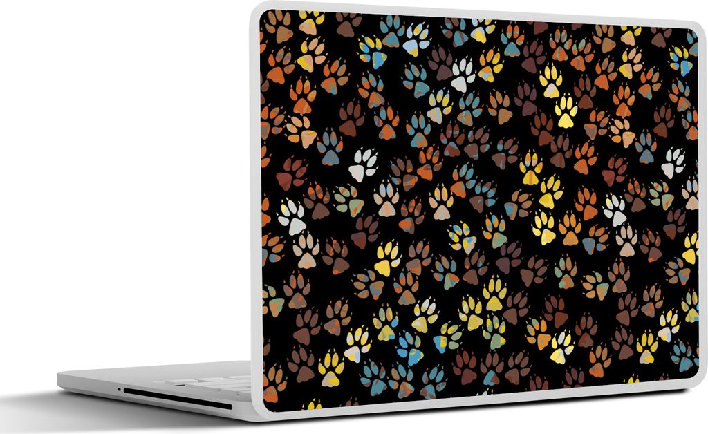 MuchoWow Laptop Aufkleber Sticker Cover Muster - Hunde - Pfoten - Jungen - Mädchen - Kinder - Kinder 32.5x23.5 cm - Sticker für Laptop - Selbst...