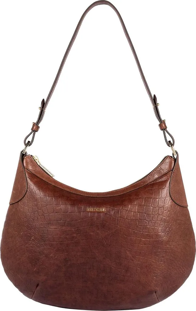 Sac à main bandoulière Liberty ROECKL cuir marron effet croco