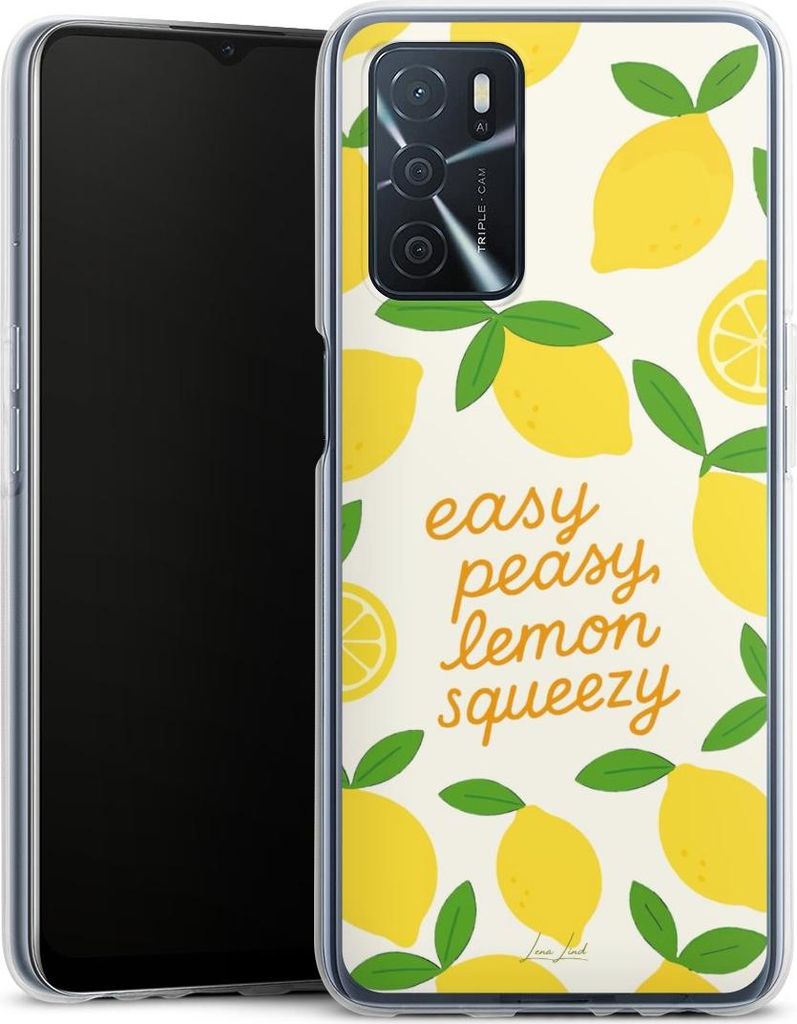 DeinDesign Handyhülle für Oppo A16 4G Silikon Hülle Case Smartphone Schutzhülle Statement Zitrone Spruch