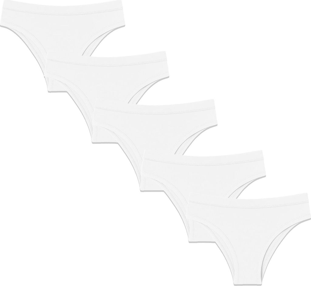 ULTRA SOFT Brasilianische Slip Frauen 5er Pack Weiß XL Maxte