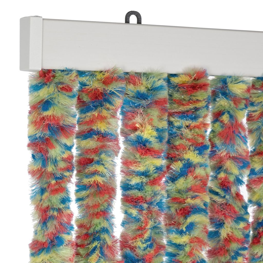 Chenille-Flauschvorhang - 56 x 185 cm - Weiß / Grau | Türvorhang