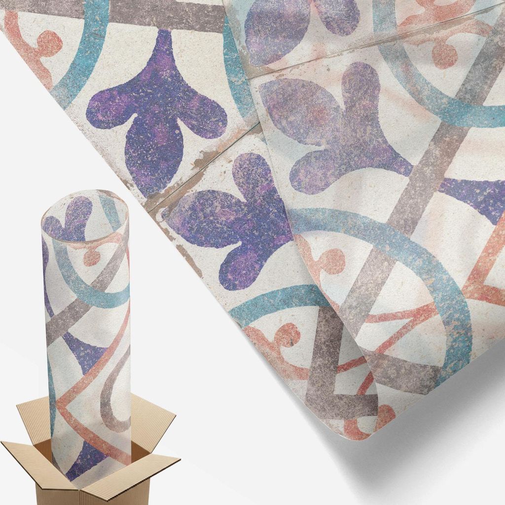 Sichtschutzfolie – 146x50 cm – Buntglas / Stained-Glass Design – blickdicht & dekorativ – selbstklebende Glasdekorfolie – UV-Schutz, einf...