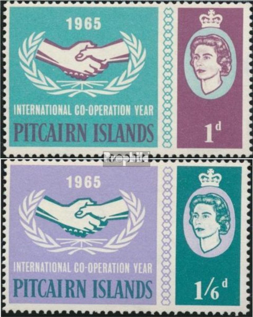 Briefmarken Pitcairn 1965 Mi 54-55 (kompl.Ausg.) postfrisch Internationale Zusammenarbeit