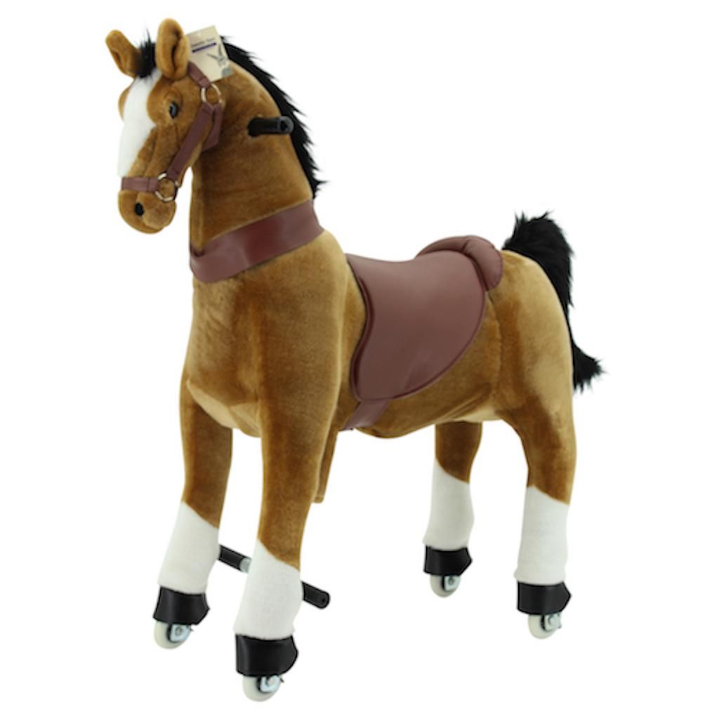 Sweety Toys 7363 Reittier Pferd BROWNIE auf Rollen für 4 bis 9 Jahre -RIDING ANIMAL