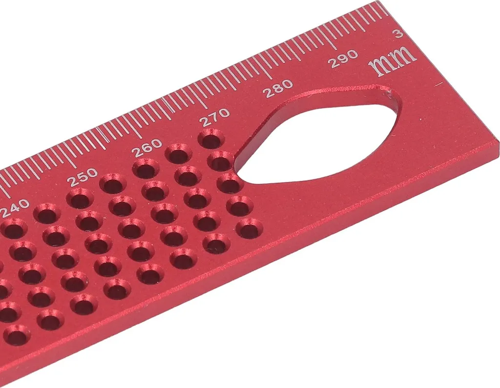 Règle d'équerrage en aluminium pour menuisier, équerre de cadre rouge - 13