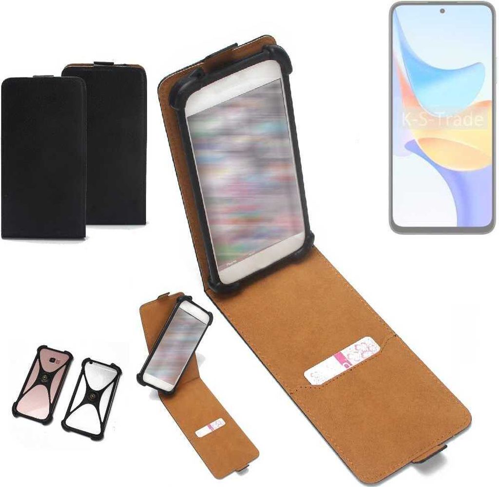 K-S-Trade Handyhülle Schutzhülle kompatibel mit Honor Play 50m Hülle Case Cover Flip Style Bumper schwarz 1x