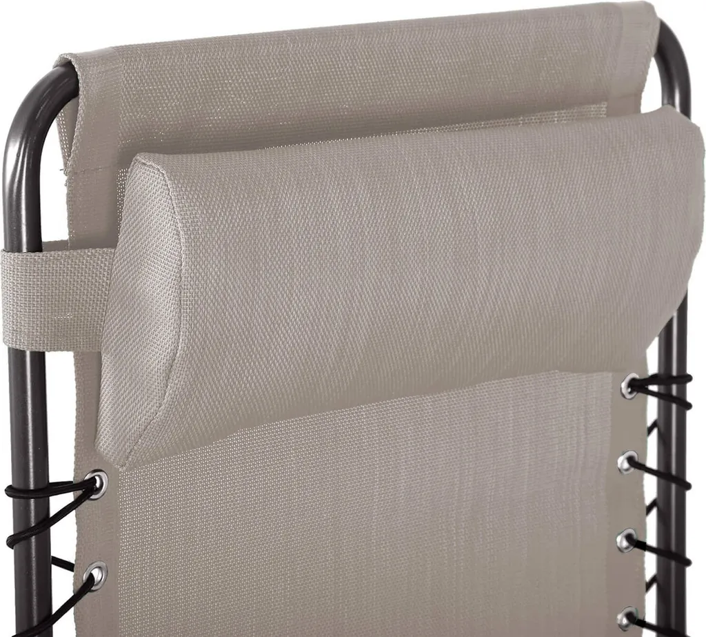 Transat multiposition Zero Gravity en acier et polyester beige 113cm - 5