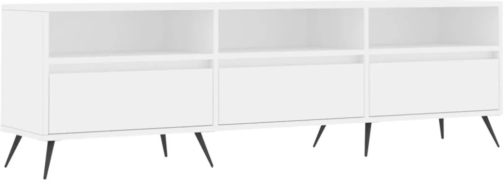 Supporto TV Bianco 150cm SYFAX™ Legno Multistrato | Carico Elevato