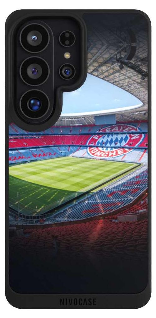 NIVOCASE Handyhülle für Samsung Galaxy S26 Ultra Hülle NIVOpure Case Schwarz FC Bayern München FCB Stadion