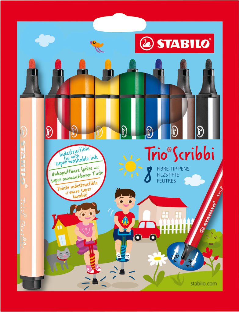 Trojhranné plstené pero s pružinou - STABILO Trio Scribbi - Obrázok produktu 