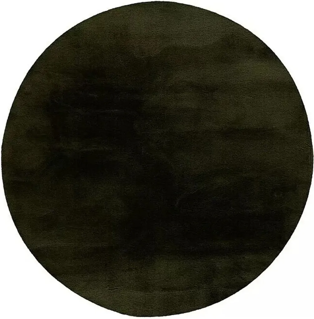 Tapis fourrure Happy vert foncé 120 cm, fini les sols froids et tristes