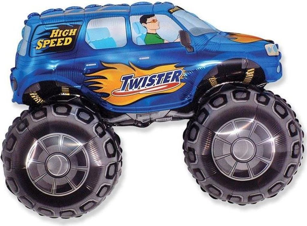 Balon Foliowy Auto Twister Truck, Niebieski 62 cm Zdjęcie produktu 