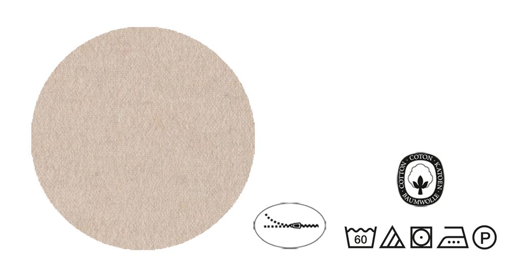 biberna Melange-Flanell Bettwäsche Paspel Uni 80x80 cm Kitt Produktbild 5