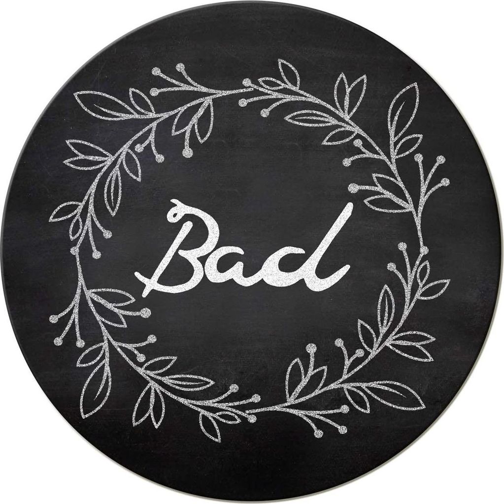 Badezimmer Türschild schwarz „Bad“ in Tafelkreide-Optik (15,5 cm) mit Klebepads