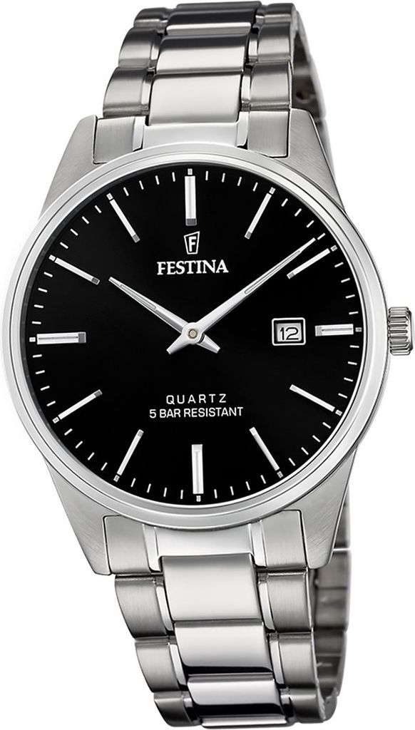 Festina Edelstahl Herren Uhr F20511/4 Armbanduhr silber Klassik D2UF20511/4
