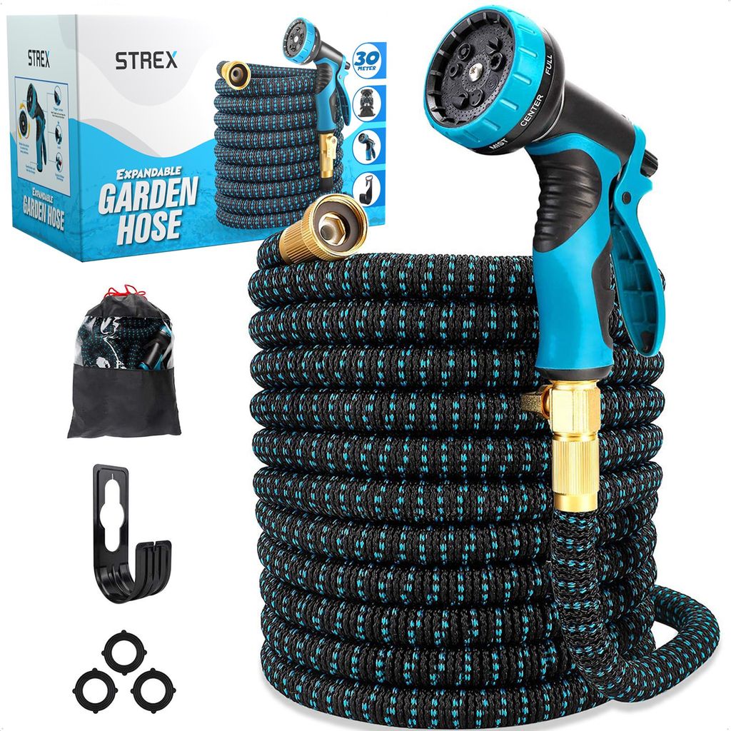 Tuyau d’arrosage flexible extensible 30 m avec pistolet Image du produit 