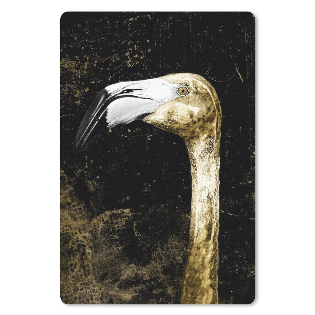 MuchoWow Mauspad Mousepad Flamingo - Gold - Tropisch 18x27 cm - Mousepads - Maus Mat - Pad - Mausunterlage