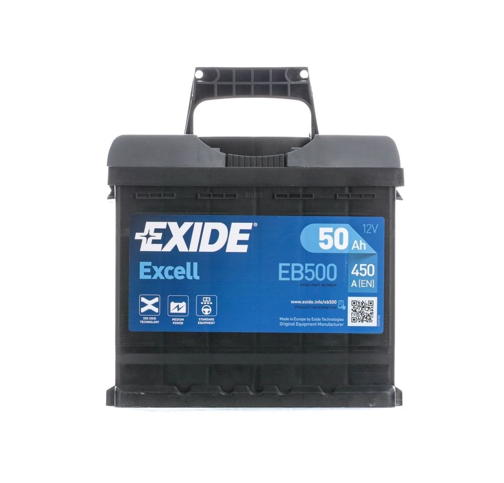 EXIDE Excell Starterbatterie 12V 50Ah 450A/EN B13 L1 für Produktbild 