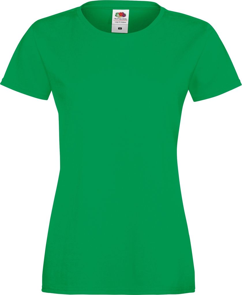 Fruit Of The Loom Lady-Fit Damen Sofspun T-shirt - Kelly Green - Medium