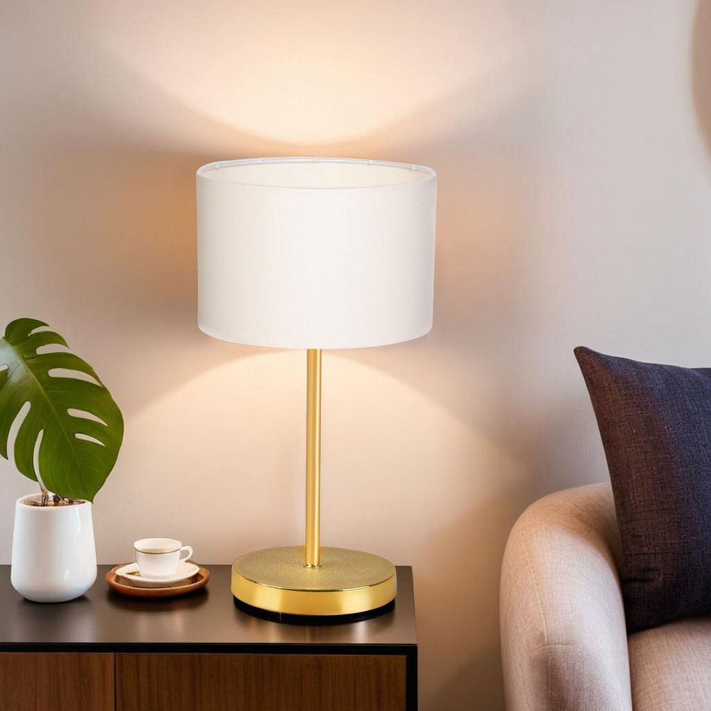 Opviq, AYD - 2605, Tischleuchten, Creme, PVC, 13 x 13 x 35 cm