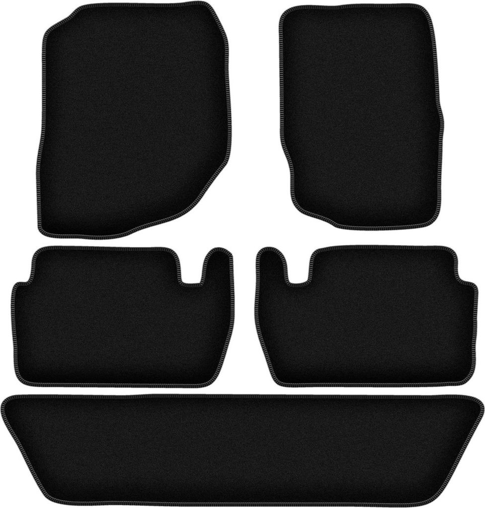 Wielganizator Velours-Autoteppiche – passend für Dodge Durango II (SUV, Bj. 2002-2010) – schwarz, passgenau, mit Befestigungen set 4 Stk.