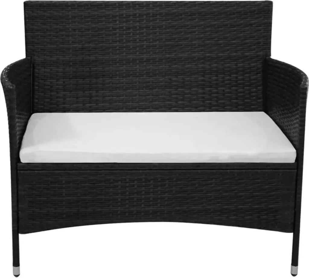 Xpnit Dickes Bankkissen Für 2-3 Sitzer, 150x55 Cm, Baumwoll-Polyester – Für Gartenbank Drinnen & Draußen (Schwarz)