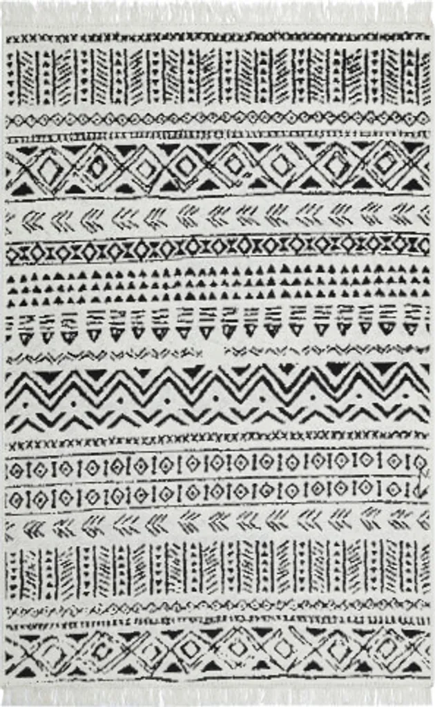 Tapis Arya 03 Noir 80x300 cm - Solution Anti-Taches pour Couloirs