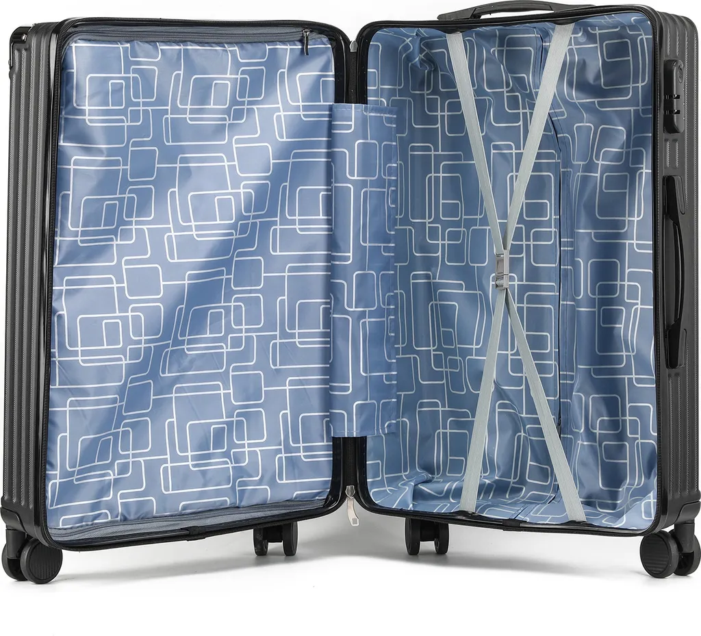 Valises à Roulettes Noir Mat avec Trolley Ajustable - Pack de 3 Formats - 9
