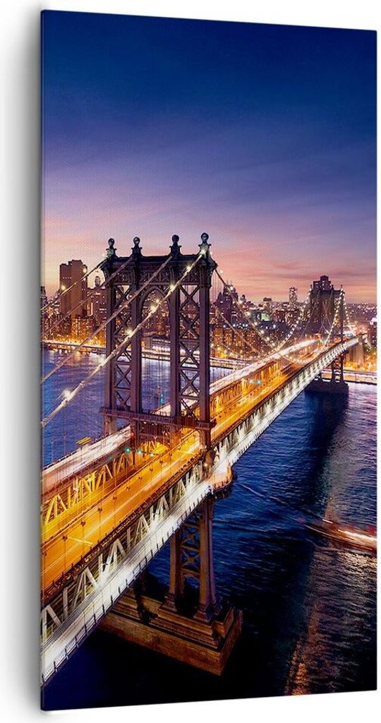 Bild auf Leinwand - Leinwandbild - Usa amerika new york manhattan - 65x120cm - Wand Bild - Wanddeko - Leinwanddruck - Bilder - Kunstdruck - Wanddek...