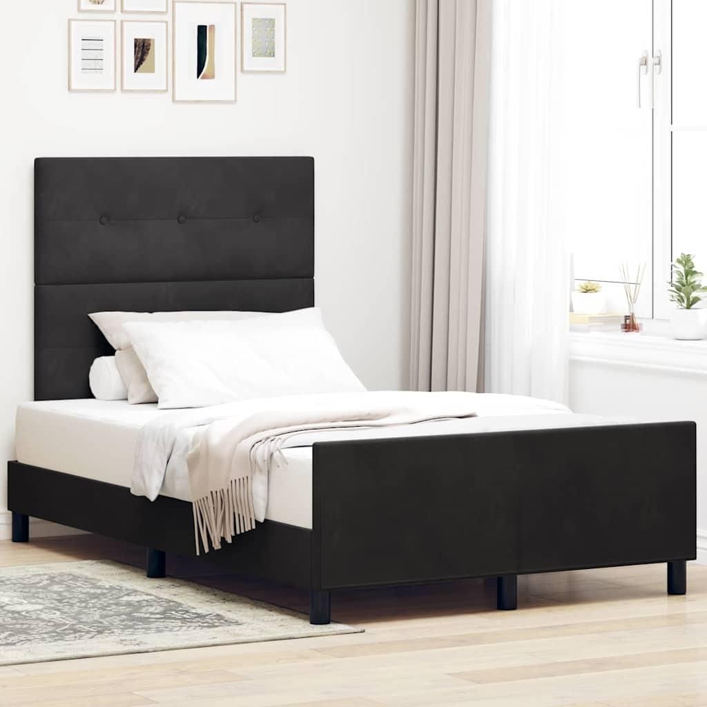 Maison Exclusive - Boxspringbett mit Kopfteil Schwarz 120 x 200 cm Samt