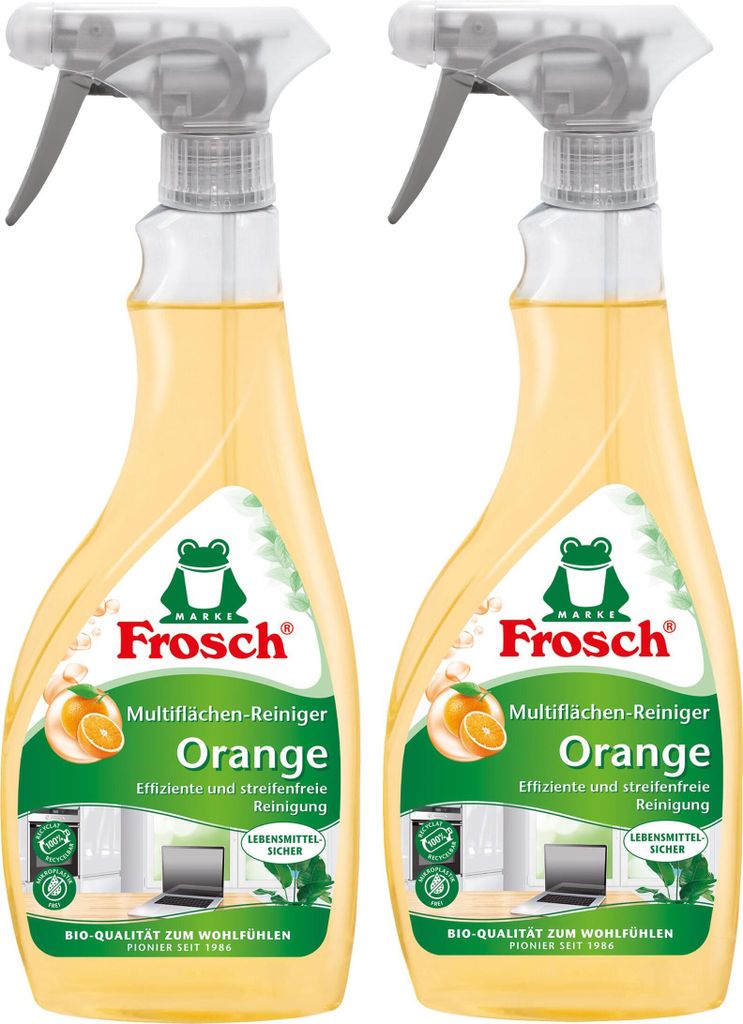 2x Frosch Orangen Multiflächen-Reiniger Sprühflasche 500 ml