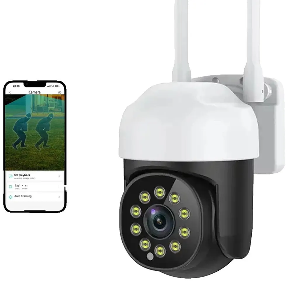 Caméra de surveillance Wi-Fi 5 MP extérieure avec vision nocturne 24/7