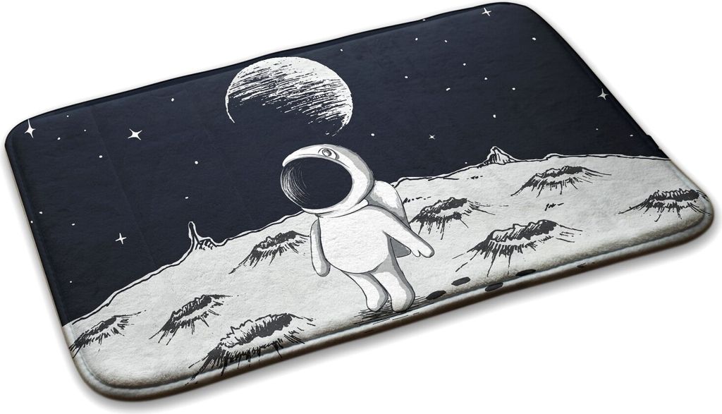 Teppich Kinderteppich Schlafzimmer Modern - 90 cm x 60 cm - Astronaut Auf Dem Mond