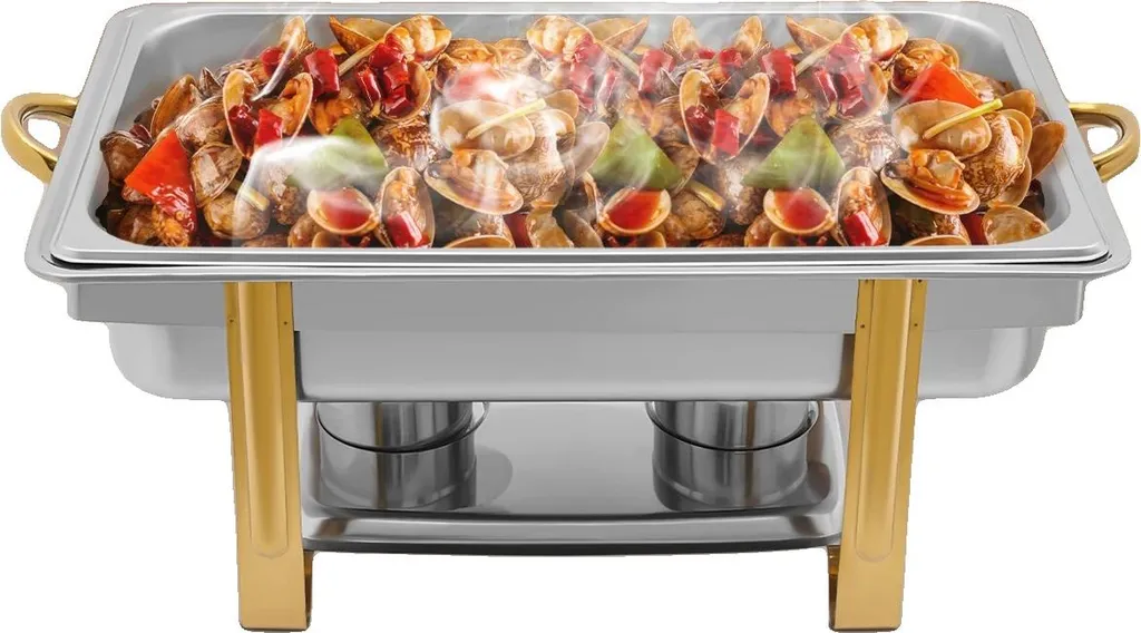 Chafing Dish Professionale 9L - Scaldavivande Acciaio Inox 63x35x32cm