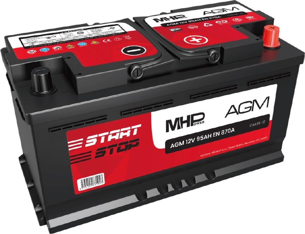 MHPower CBA95-12 batterie automobile AGM 12V 95Ah 870A Image du produit 