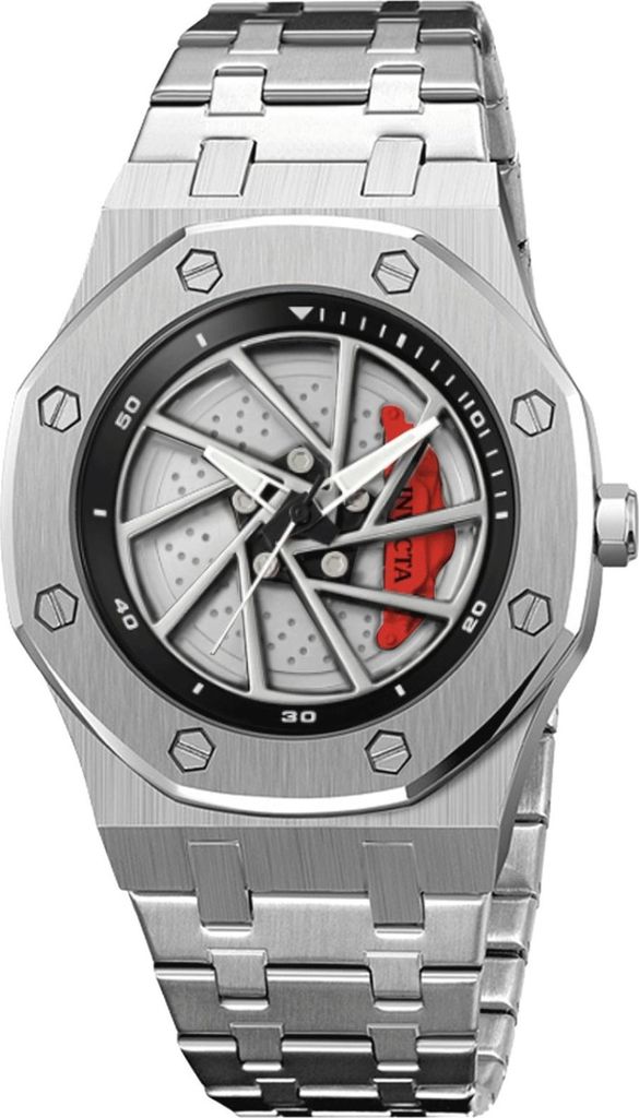 Invicta Speedway 69485 Herren uhr - Wasserdicht - Analog - Quarzuhrwerk - Edelstahl mit schwarzen zifferblat - 42mm