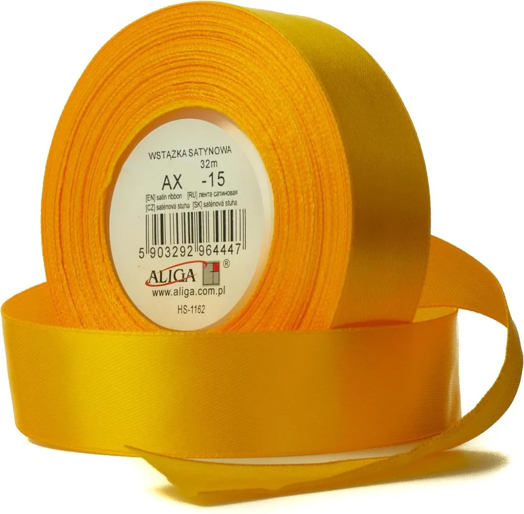 Ruban Satin Orange 25mm Largeur - Bobine Grande Longueur 32m x4
