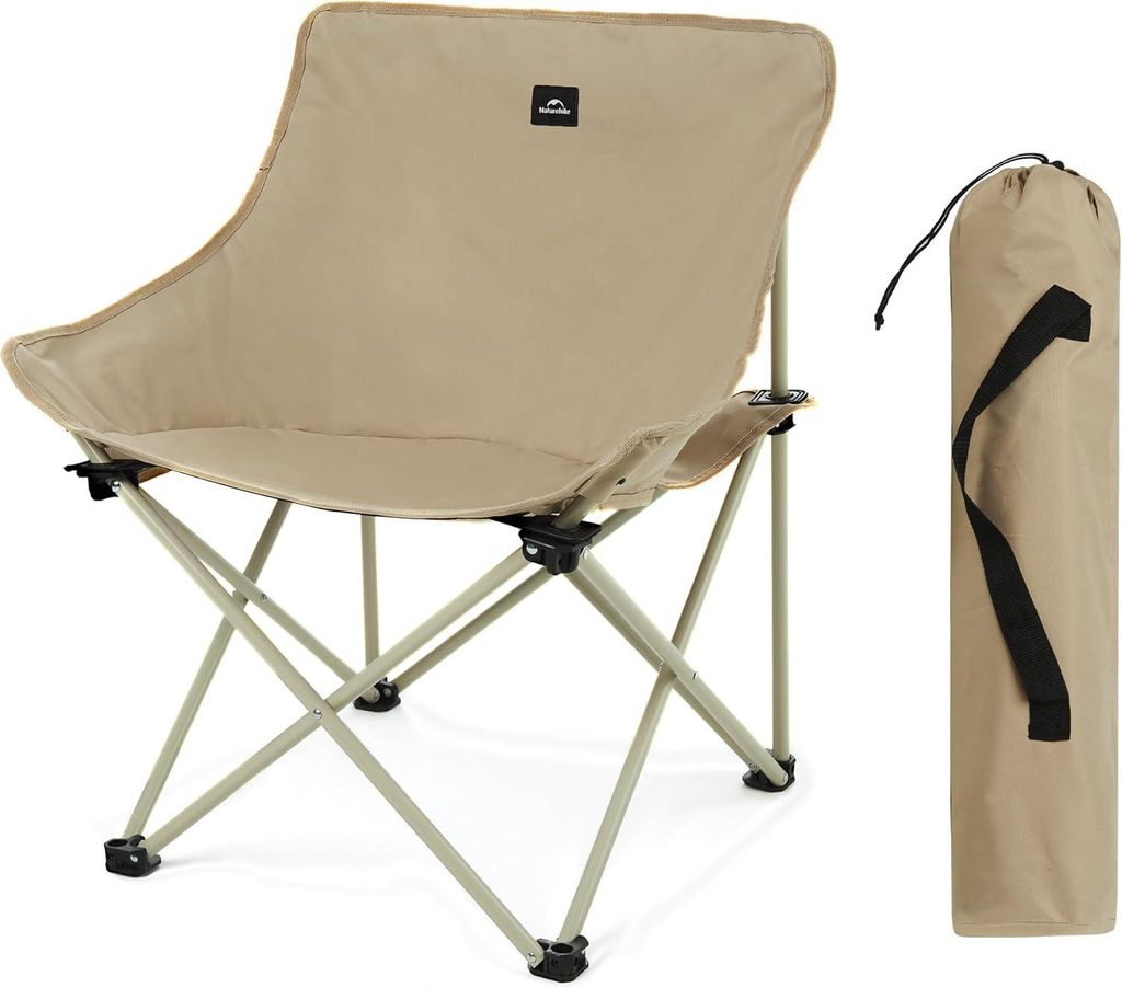 Klappstuhl Camping Touristisch Garten zum Angeln Strapazierfähig Beige