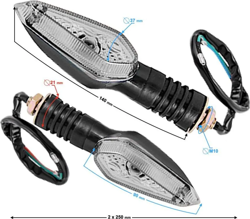 Frecce LED Posteriori Fighter 2 - Indicatori Alta Visibilità Moto