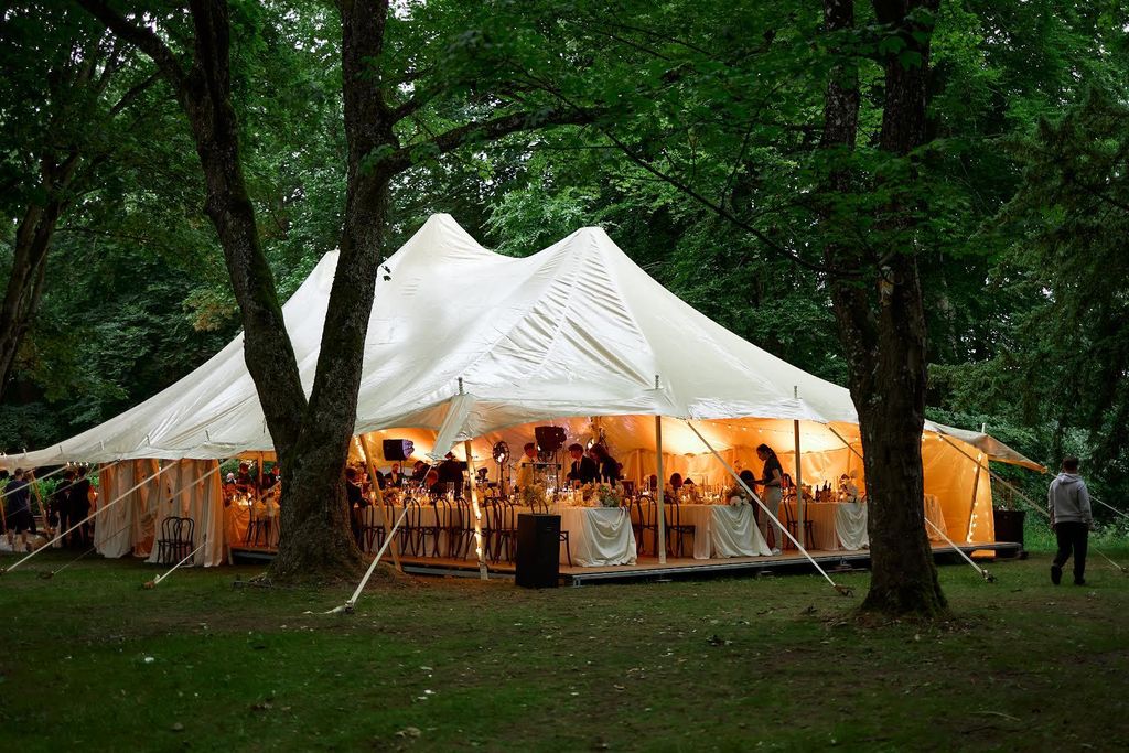 Event Hochzeit Outdoor Party Zelt Groß 12x26 m Petal Pole Weiß