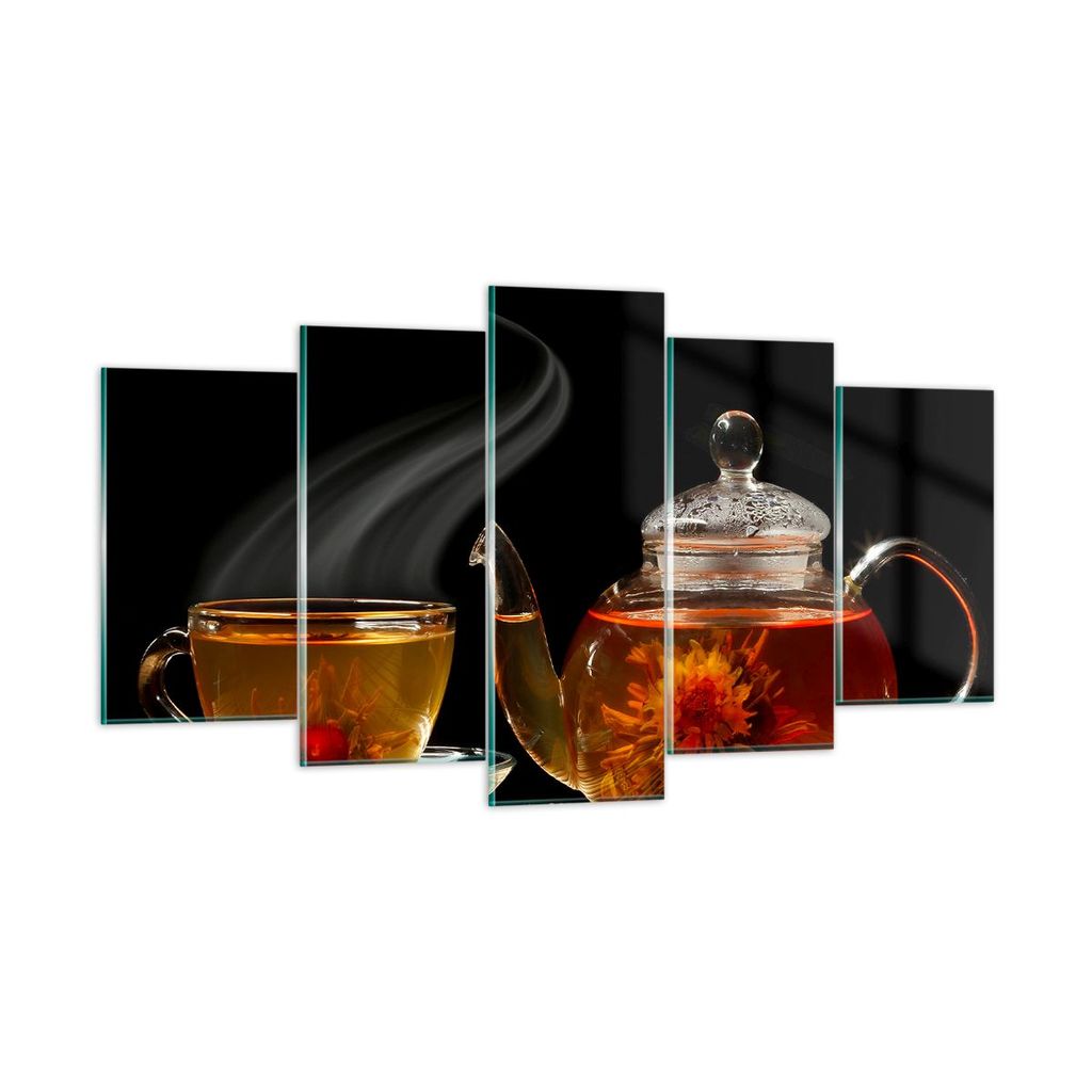 Bilder auf glas - Asien tee geschmack topf - 160x85cm - Glasbilder - Wandbilder - Kunstdruck - zum Aufhängen bereit - Wanddekoration aus Glas - Gl...