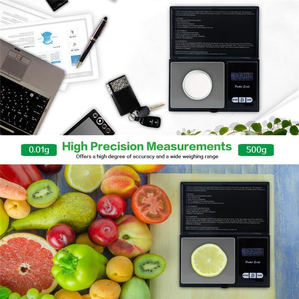 Intirilife Digitálna jemná váha v čiernej farbe - 500g Obrázok produktu 6
