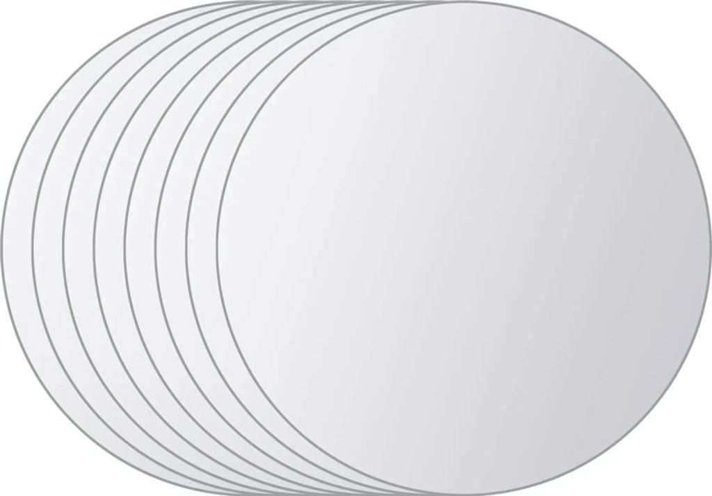 vidaXL 8-tlg. Spiegelfliesen-Set Rund Glas Produktbild 