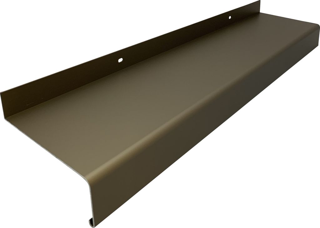 Aluminium Fensterbank mittelbronze, Ausladung: 260 mm, Rasterlänge: 600 mm ohne Seitenabschluss