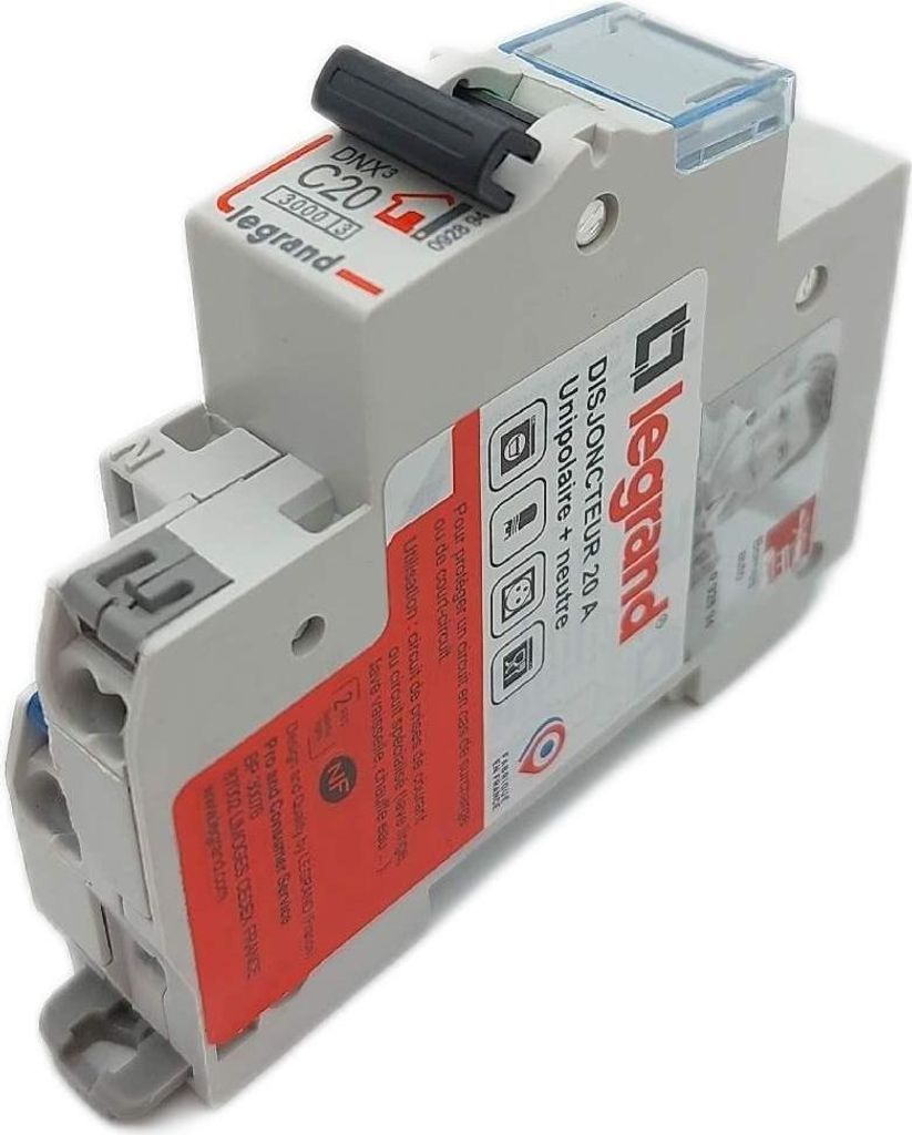 Legrand Leistungsschalter 20A automatische Klemmen 1 Modul Tralleitering Elektroinstallation