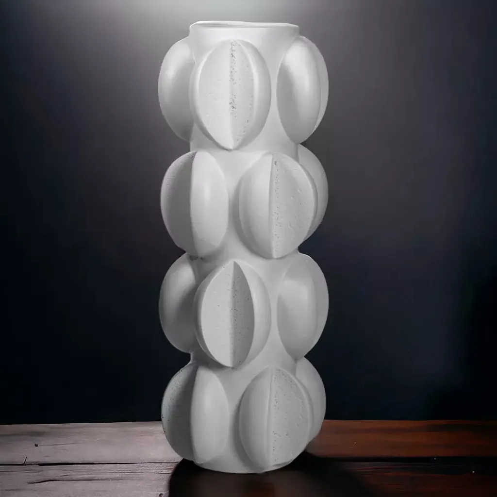 Vase décoratif blanc mat 37 cm - Déco de table et centre de table chic - 5