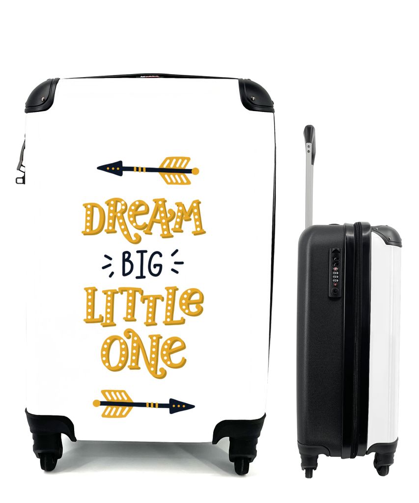 MuchoWow Koffer Handgepäck Trolley Rollkoffer Kleine Reisekoffer mit 4 Rollen - Träume - Zitate - Kind - Jungen - Mädchen - Baby - Kinder - Ca...