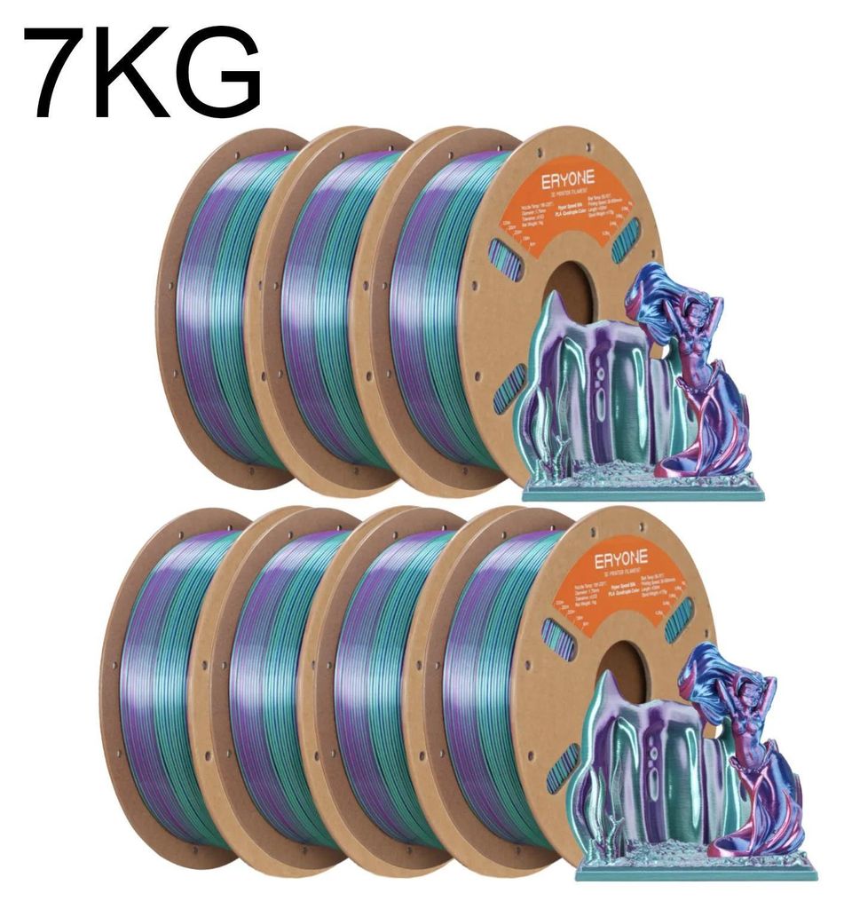 PLA Filament für 3D-Drucker - Hyper Speed Coextrusion - Vierfarbiger Silk-Glanz - Schneller Druck - 7 kg - Aurora Dream