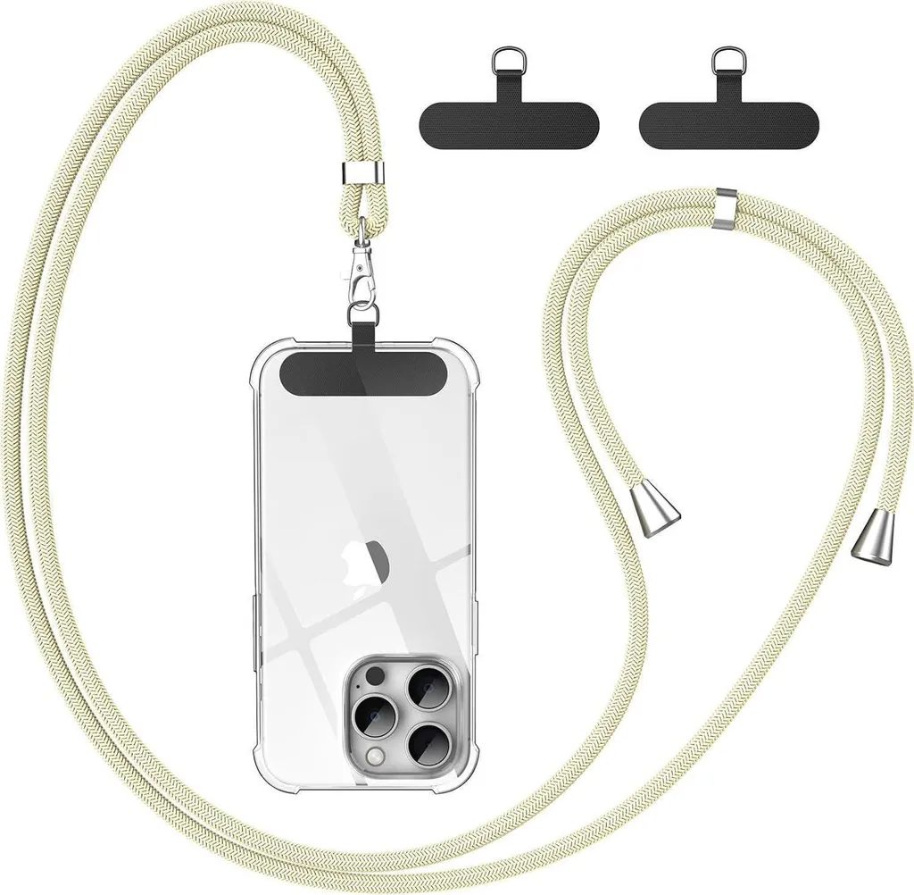 Chaîne Mobile Universelle Beige pour Garder les Mains Libres Partout